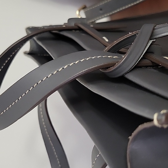 Dooney & Bourke, Madalene, Alto Italian Leather Crossbody, Dark Grey - Picture 8 of 16